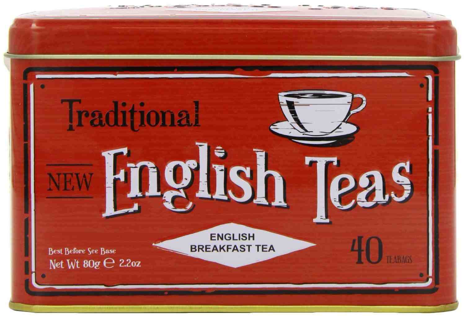 Traditional English Red Breakfast Teabag Caddy